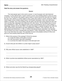 6th Grade Social Studies Reading Comprehension Worksheets Pdf