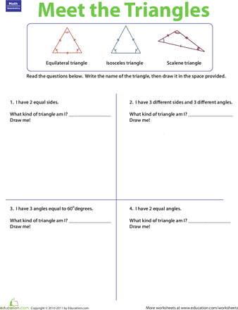 Identifying Types Of Triangles Worksheet