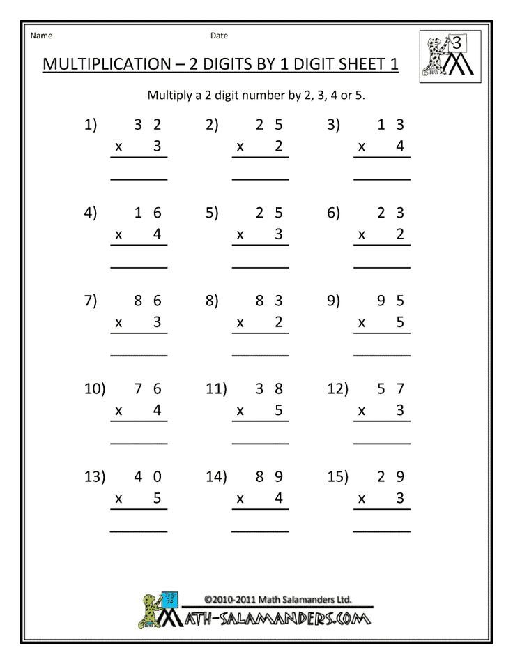 3rd Grade Multiplication Worksheets Grade 3