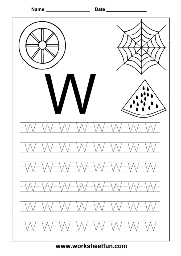 Letter W Worksheets For Toddlers