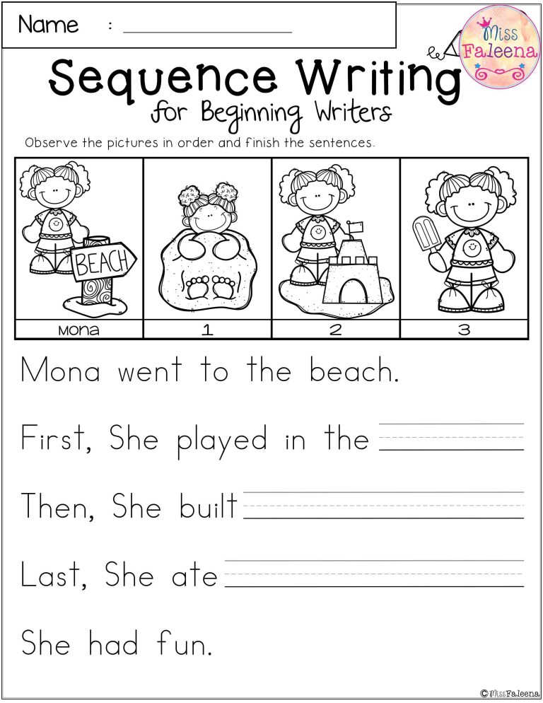 Sequencing Worksheets 1st Grade