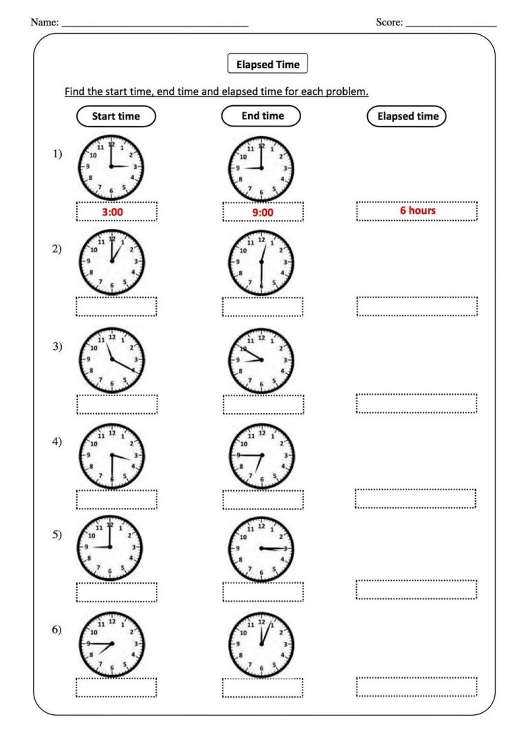 2nd Grade Elapsed Time Worksheets Grade 3
