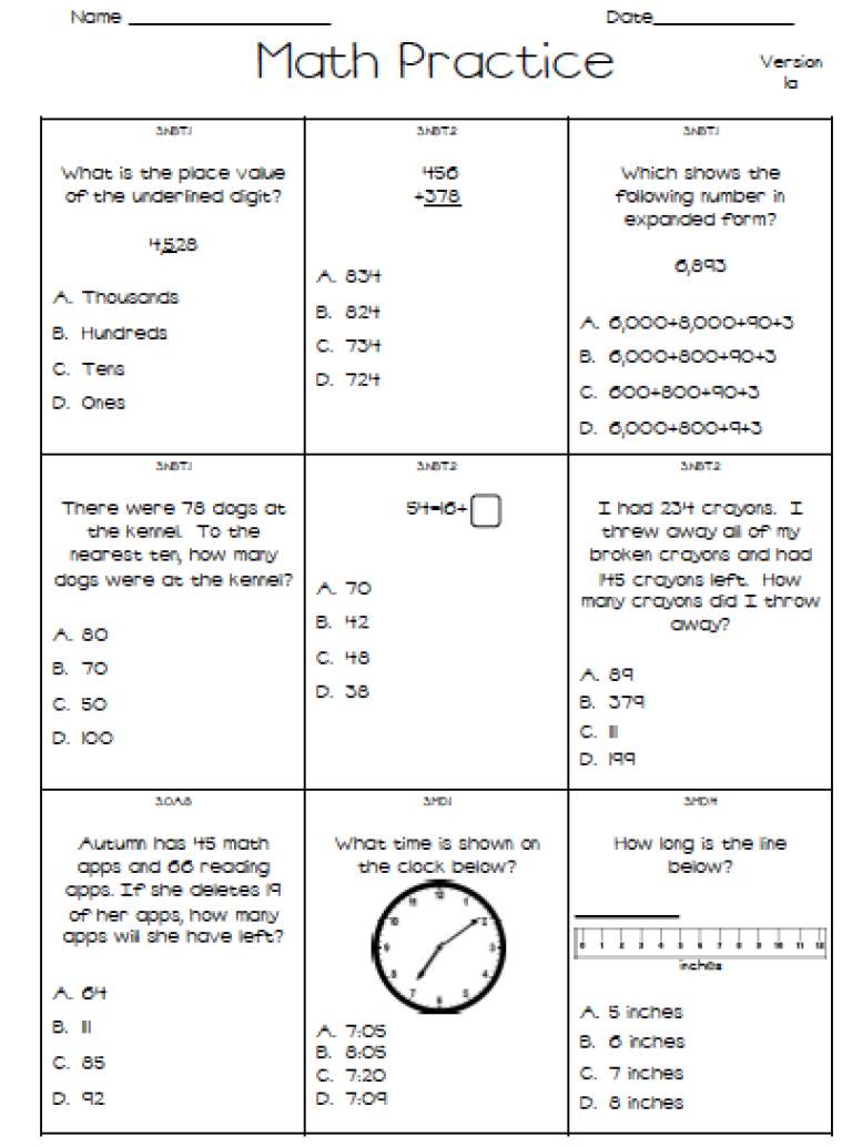 2nd Grade Math Staar Test Practice Worksheets