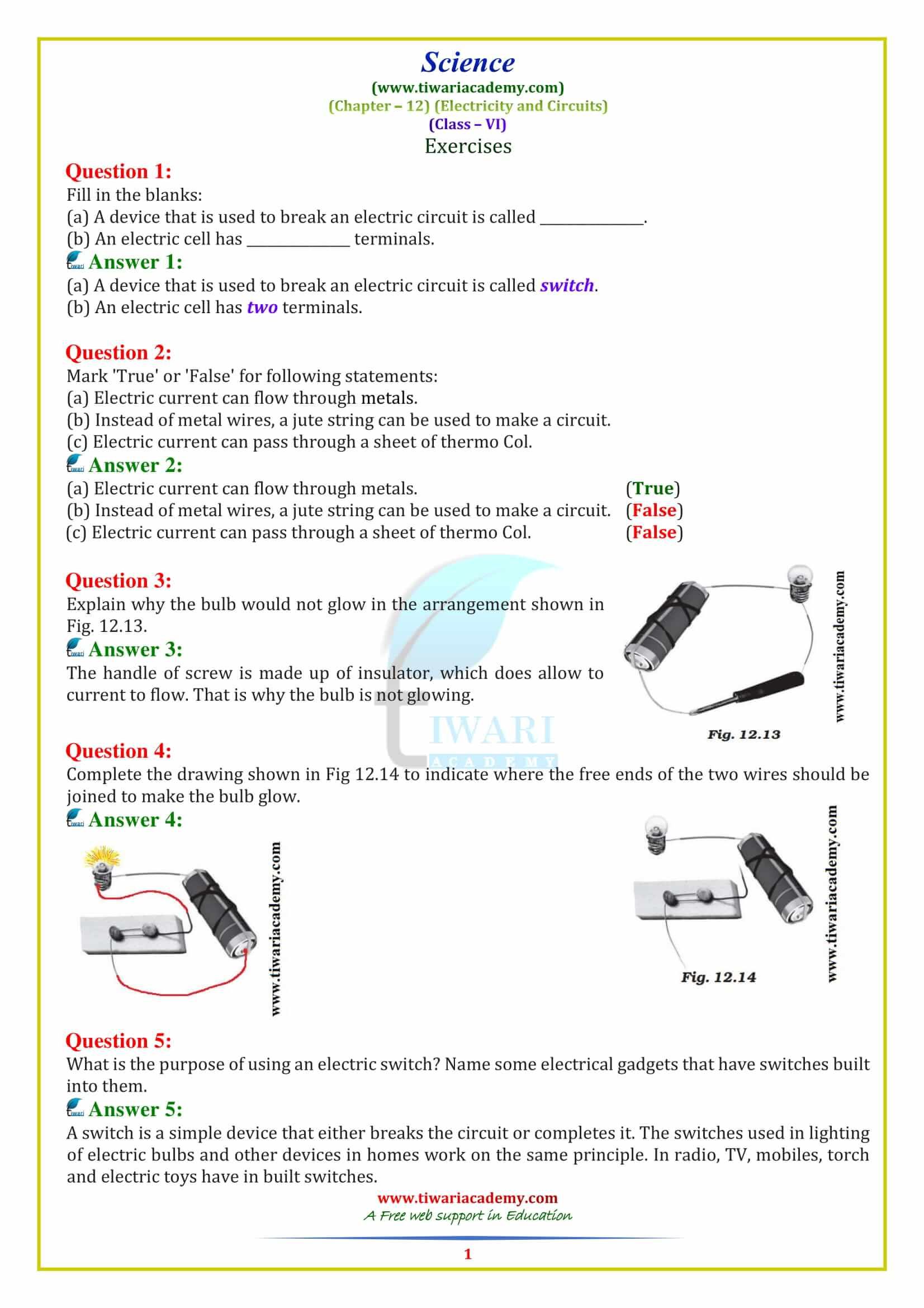 Class 6 Science Worksheets In Hindi