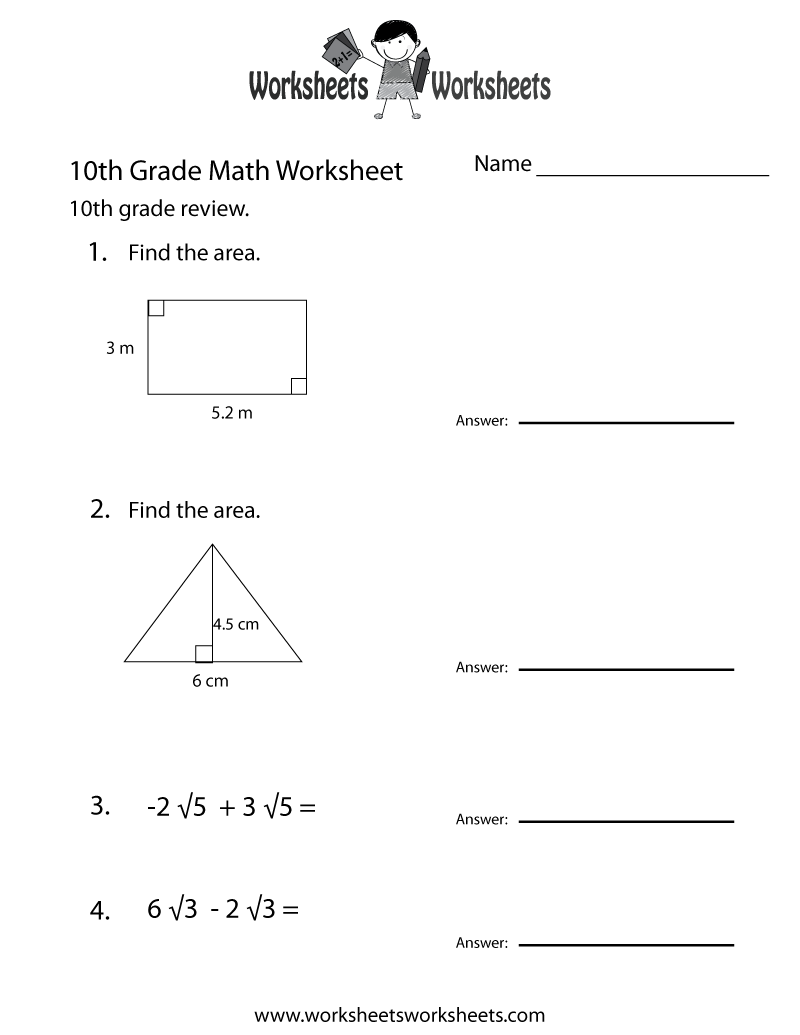 Maths Worksheet For Class 10