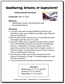 Weathering And Erosion Worksheets