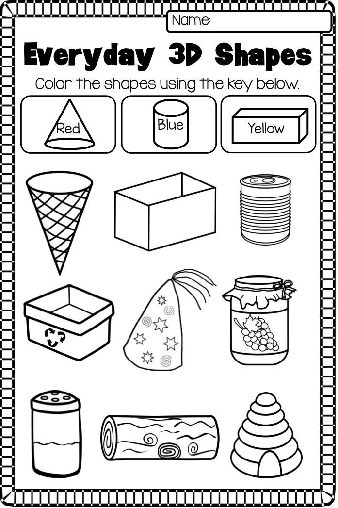2d And 3d Shapes Worksheets For Kindergarten
