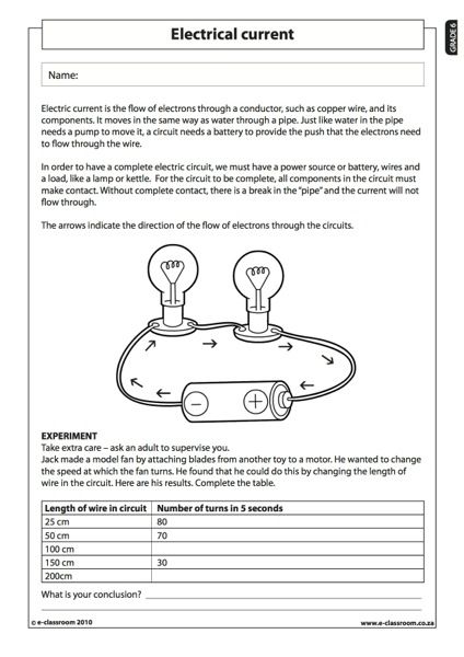 6th Grade Class 6 Science Chapter 1 Worksheet
