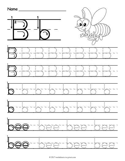 Letter Tracing Worksheets B