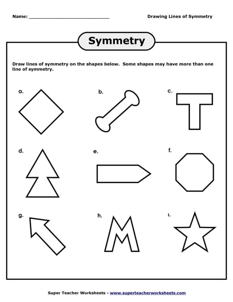 Lines Of Symmetry Worksheet Year 4