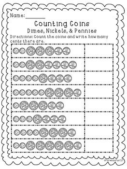 2nd Grade Counting Like Coins Worksheets
