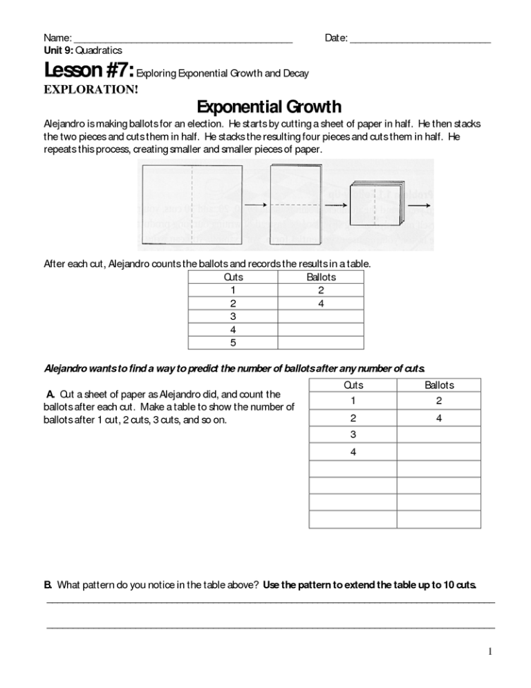 Exponential Growth And Decay Worksheet Answer Key