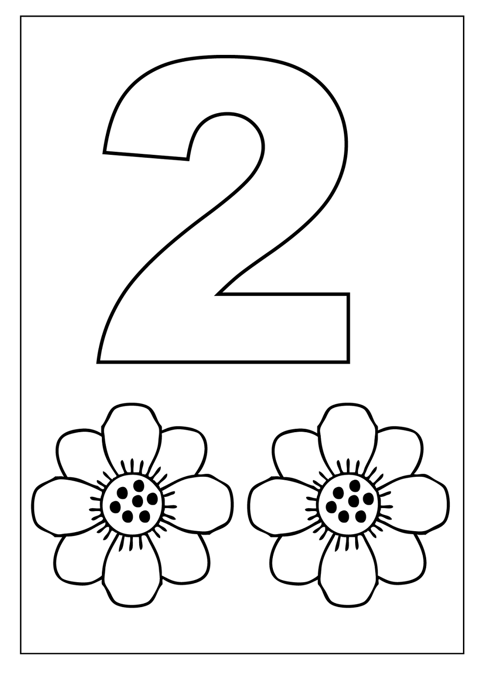 Number 2 Worksheets For 2 Year Olds