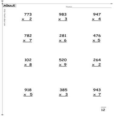2 And 3 Digit Multiplication Worksheets Pdf