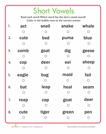 Long Vowel Sounds Worksheets For Grade 2