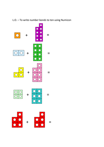 Number Bonds To 10 Worksheet Numicon
