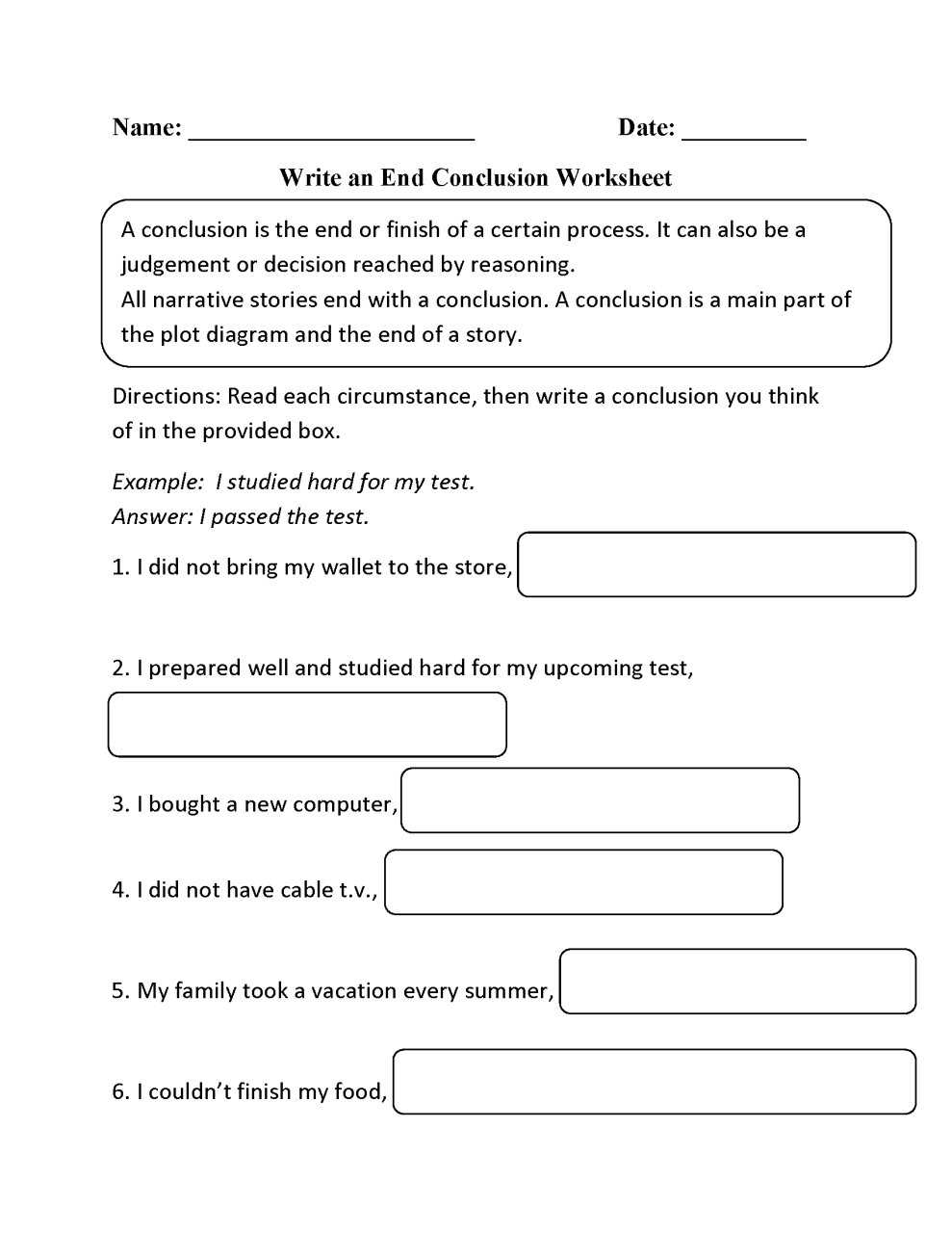 Drawing Conclusions Worksheets Pdf