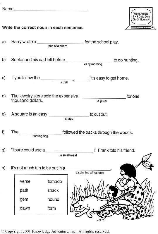 Grade 3 English Worksheets Printable