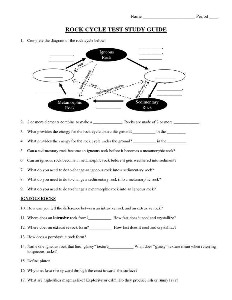 Rock Cycle Worksheet 3rd Grade