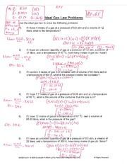 Ideal Gas Law Practice Worksheet