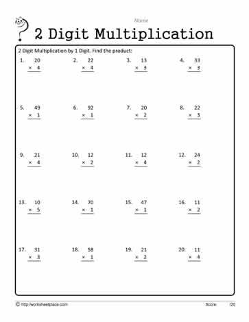 Double Digit Multiplication Worksheets With Examples