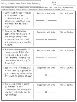 Proportion Word Problems Worksheet