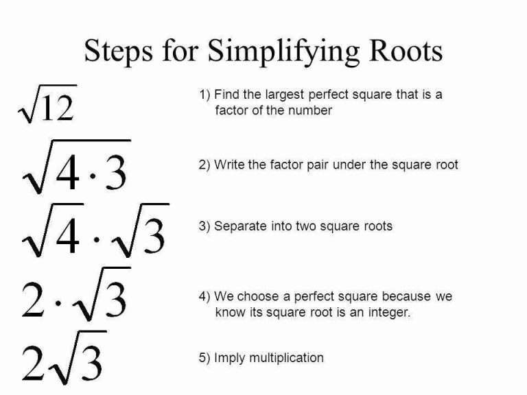 Simplifying Square Roots With Variables Worksheet