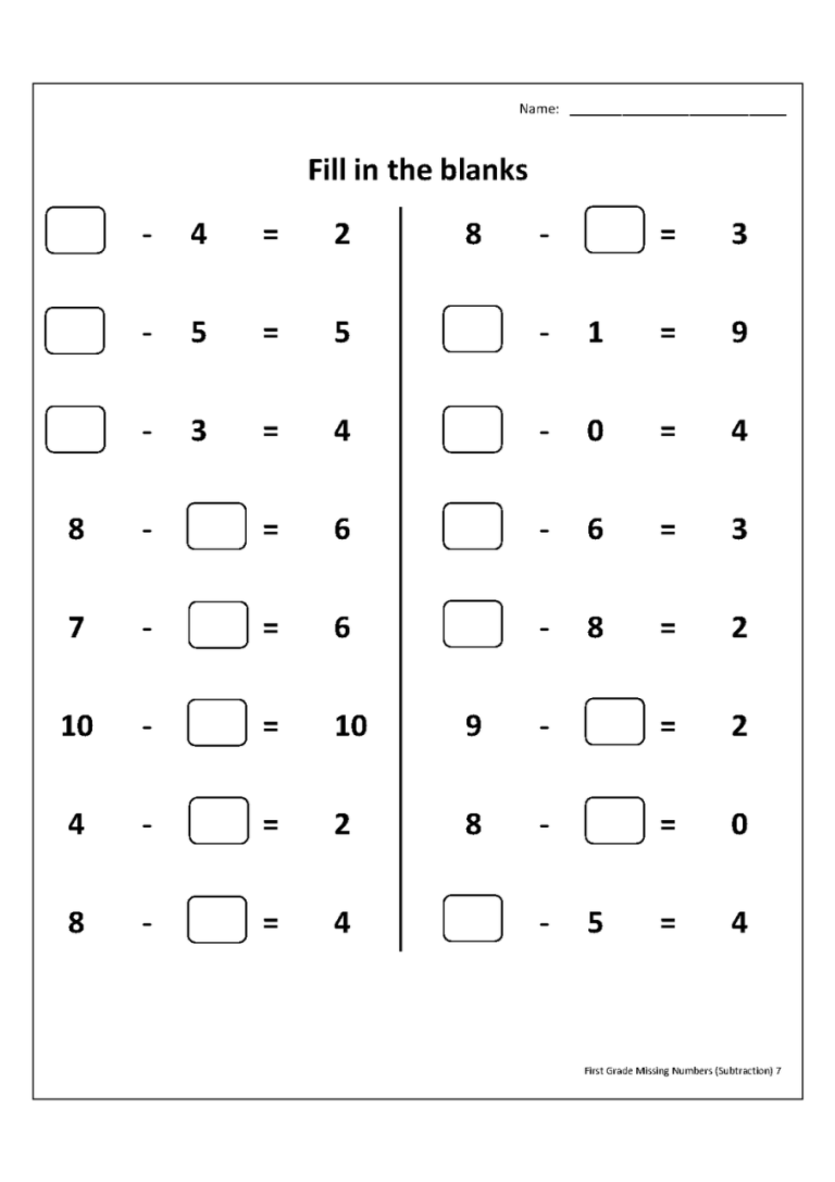 English Sheets For Year 1