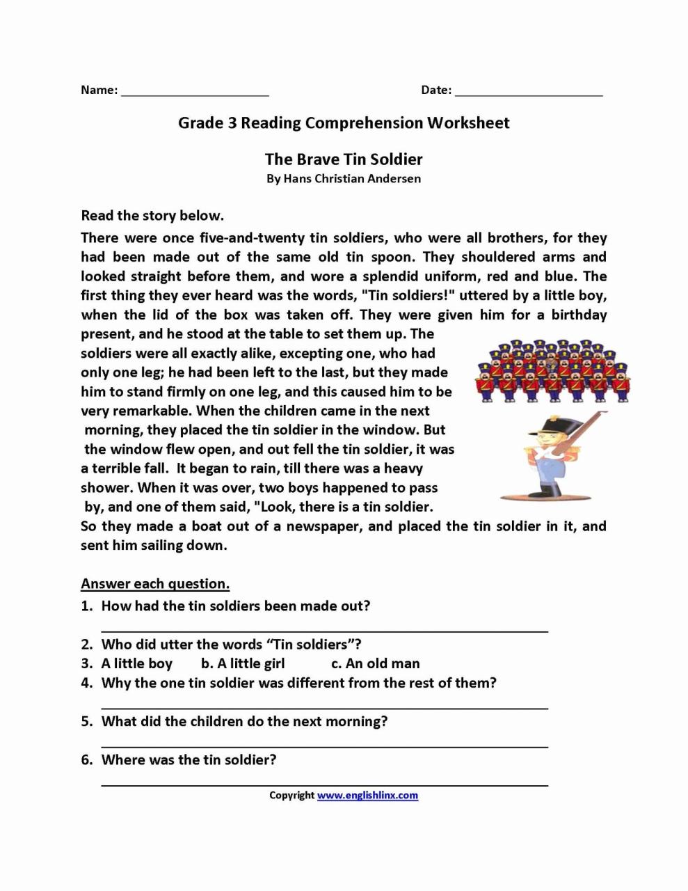 Reading Comprehension Worksheets For 2nd Grade
