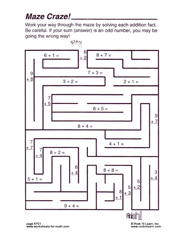 Maze Worksheets For Grade 1