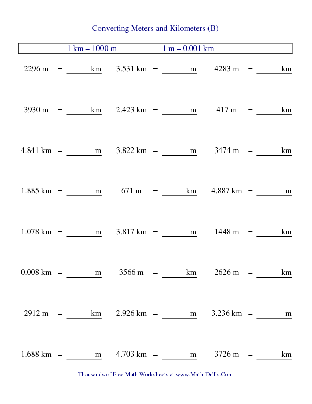 Practice Converting Metric Units Worksheet