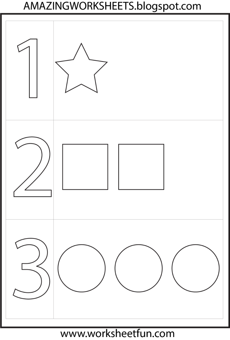 Number 1 Worksheets For 2 Year Olds