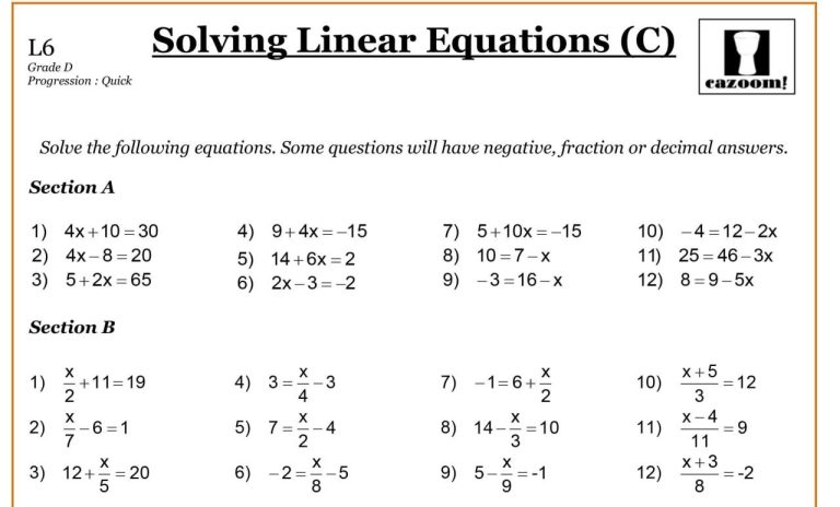 Evaluating Algebraic Expressions Worksheet Grade 9