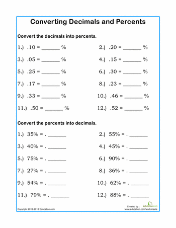 Converting Decimals To Fractions Worksheet 7th Grade
