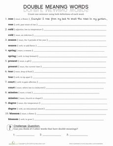 Homographs Worksheets With Answers