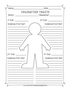 Character Traits Worksheet 6th Grade