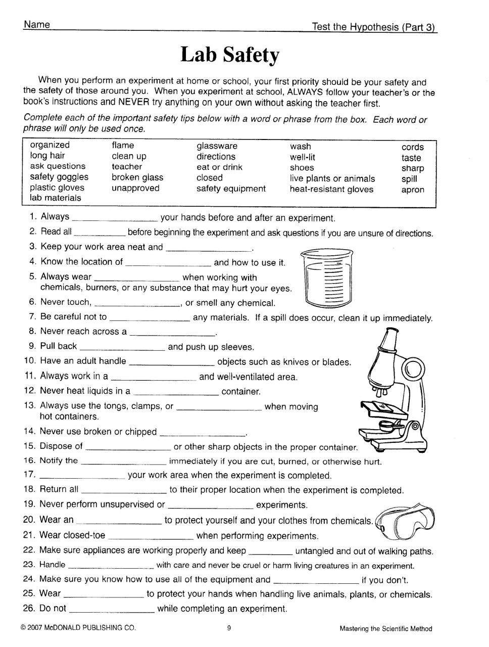 Free Science Worksheets For 7th Grade