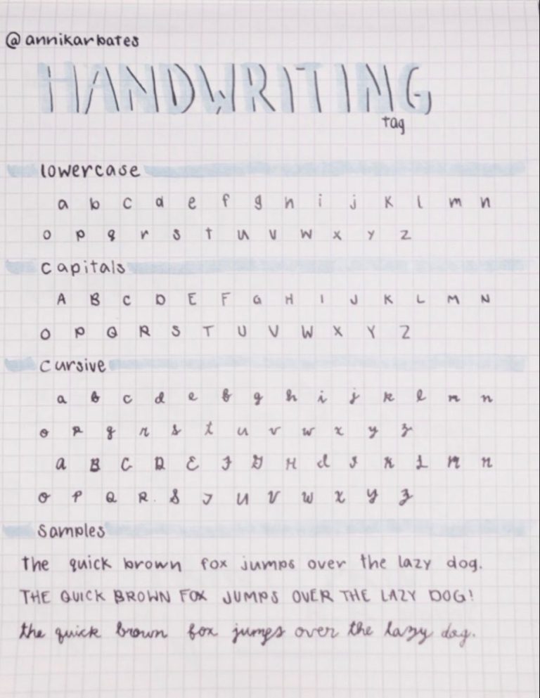 Handwriting Sheets Aesthetic