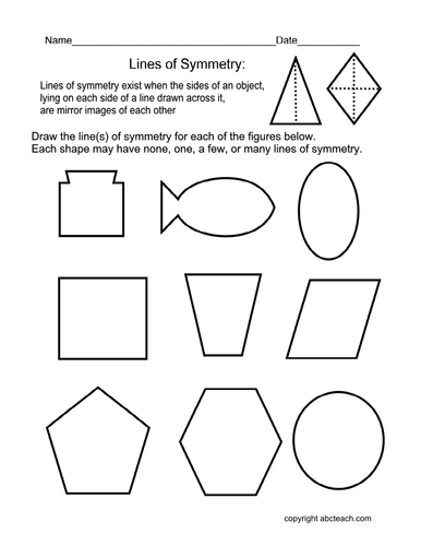 Lines Of Symmetry Worksheet Geometry