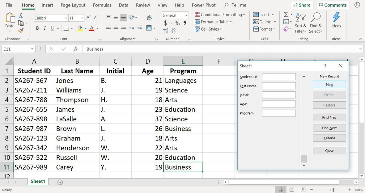 Data Entry Excel Practice Sheet