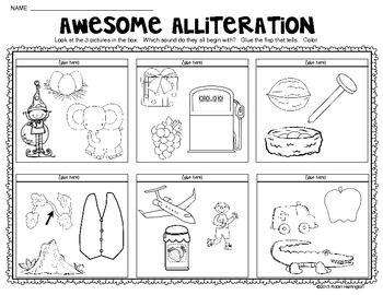 Alliteration Worksheets First Grade
