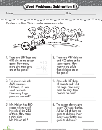 3 Digit Addition And Subtraction Word Problems 3rd Grade