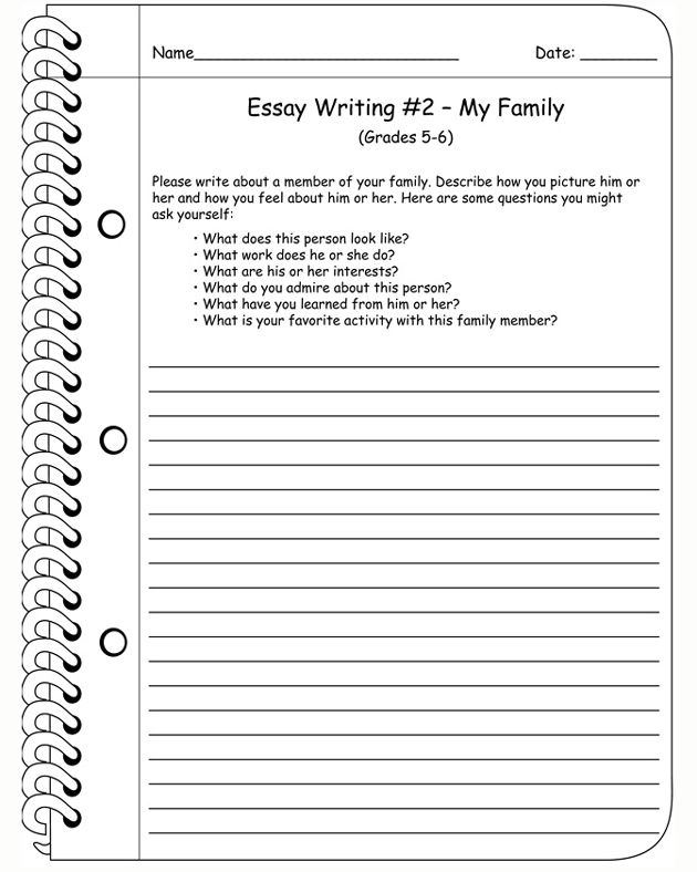 5th Grade Writing Worksheets Pdf