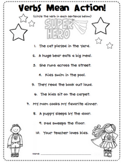1st Grade Find Verbs Worksheet