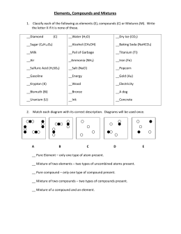 Elements Compounds And Mixtures Worksheet Answers Key