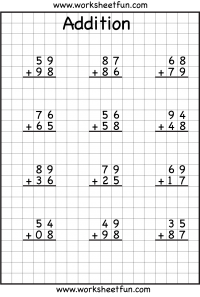 2 Digit Subtraction With Regrouping On Grid Paper