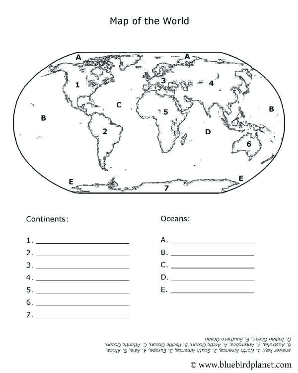 Free Printable Worksheets On Continents And Oceans