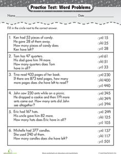 2nd Grade Addition And Subtraction Word Problems Worksheets