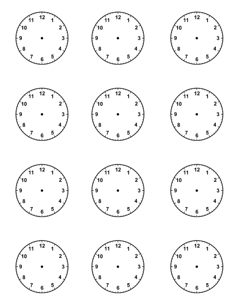 3rd Grade Blank Clock Worksheets