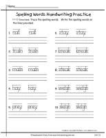 2nd Grade Printable Handwriting Practice Sheets